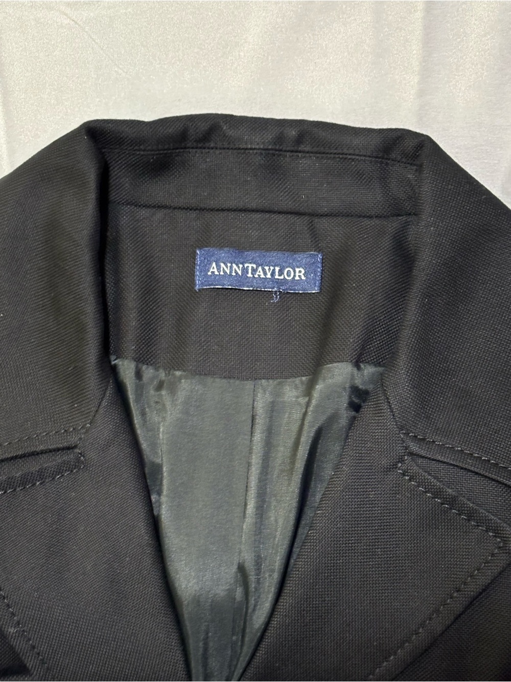 Ann Taylor Black Women's Tailored Black Canvas Blazer
